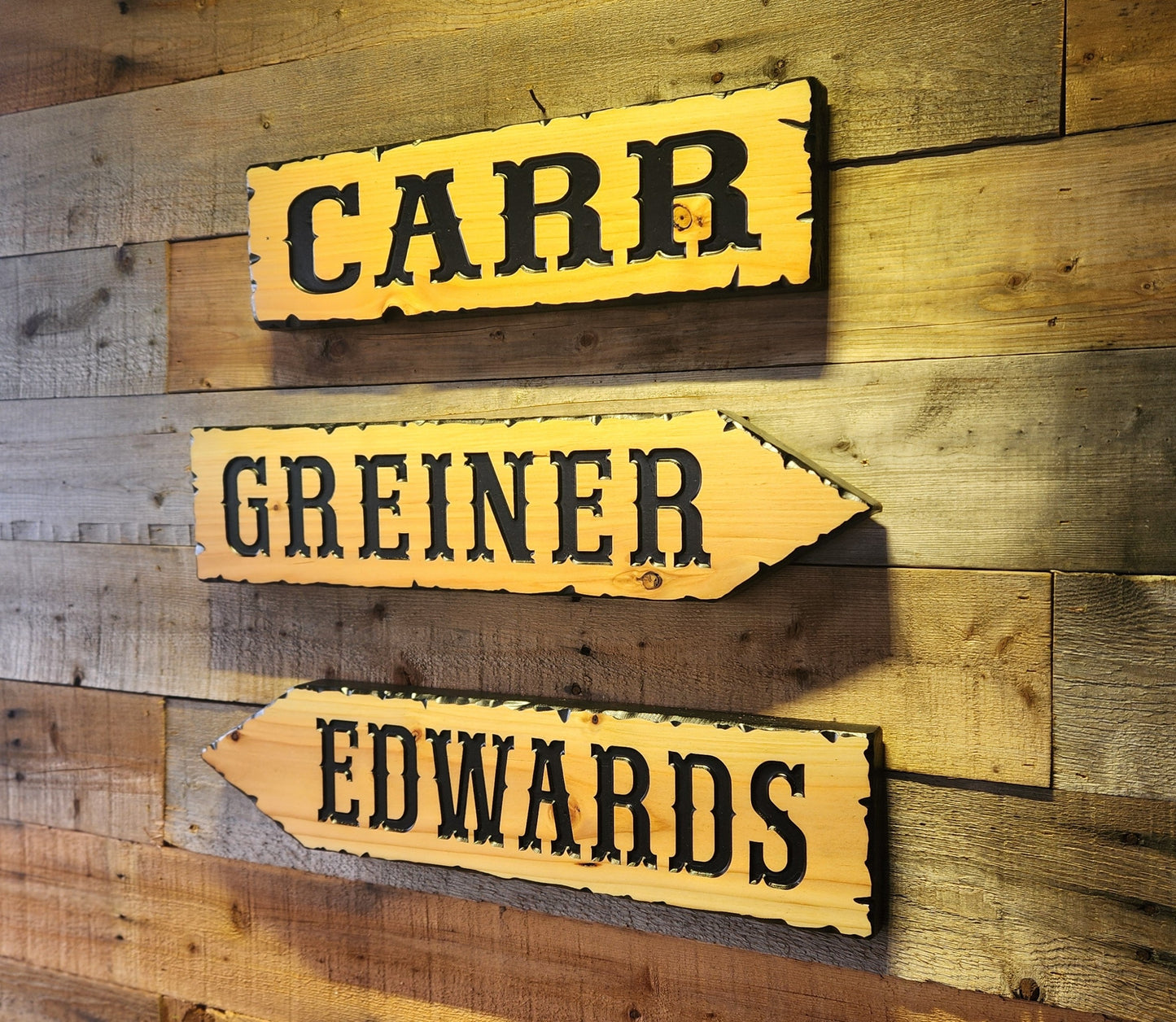 Personalizable Rustic Edge Family Cabin Sign
