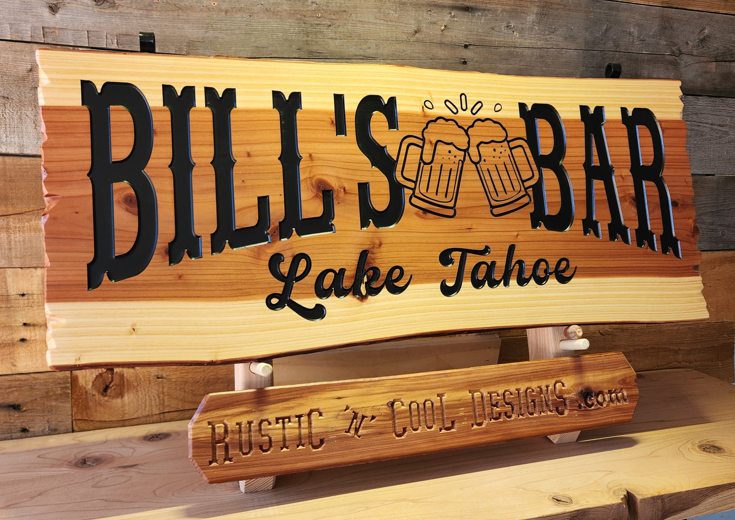 Personalizable Live Edge Bar Sign