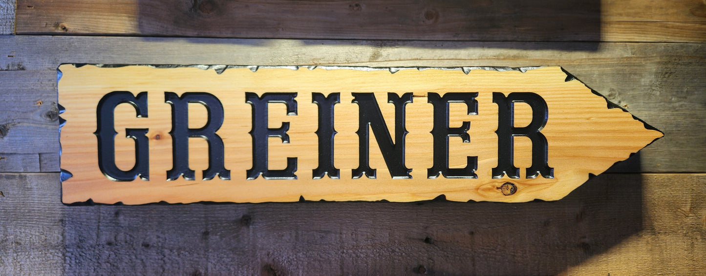 Personalizable Rustic Edge Family Cabin Sign