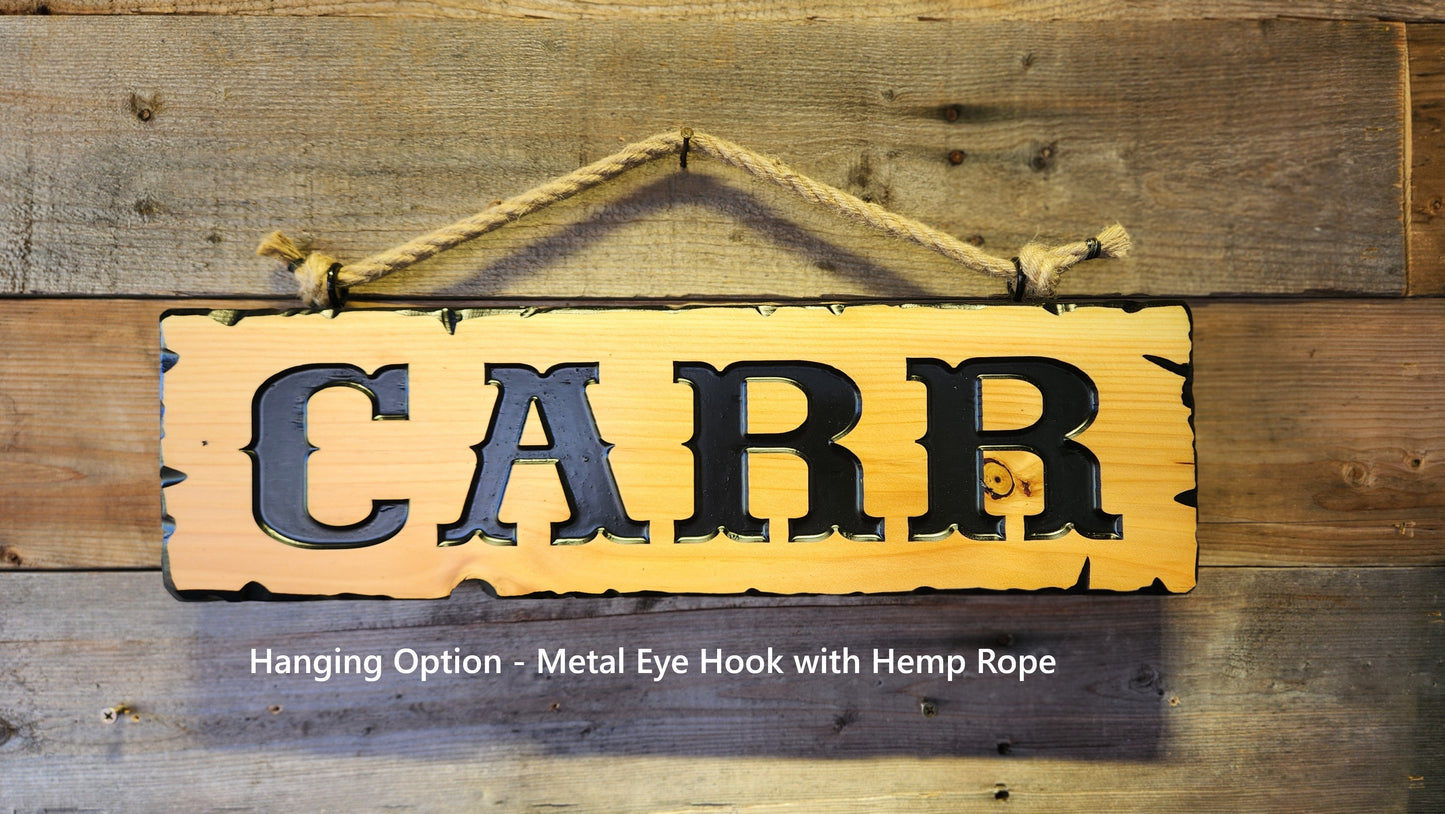 Personalizable Rustic Edge Family Cabin Sign