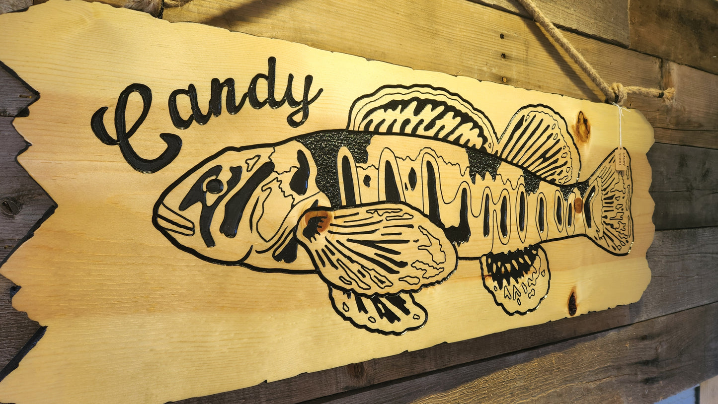 Rustic Carved Candy Darter Sign