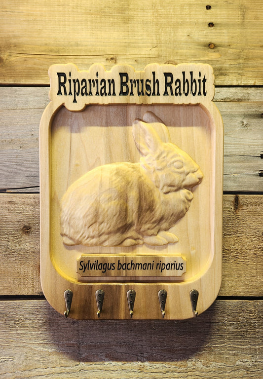 Riparian Brush Rabbit Key Hanger on Poplar