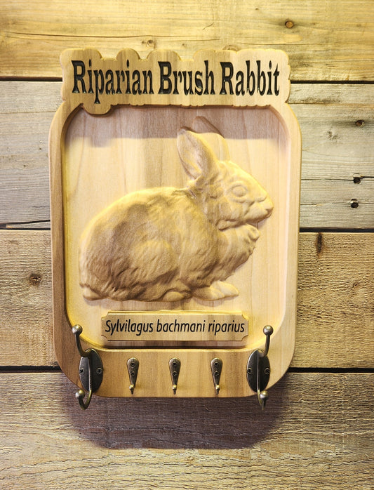 Riparian Brush Rabbit Key and Coat Hanger on Poplar